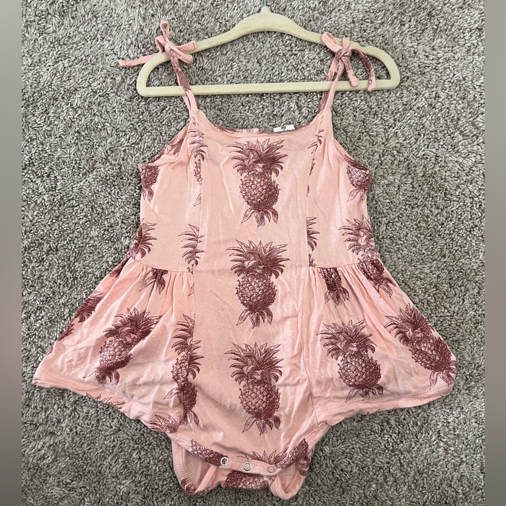 Kate Quinn Collection pink pineapple ballerina one piece bodysuit bamboo